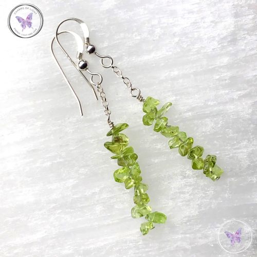 Peridot Chip Dangle Earrings